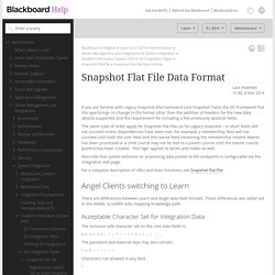 Snapshot Flat File Data Format - Blackboard Help