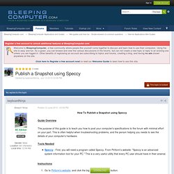 Publish a Snapshot using Speccy