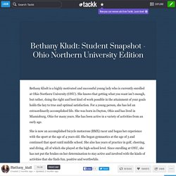 Bethany Kludt: Student Snapshot - Ohio Northern University Edition