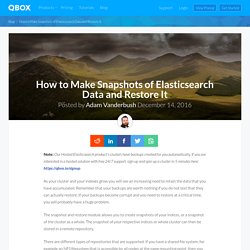 How to Make Snapshots of Elasticsearch Data and Restore It
