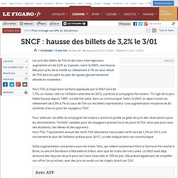 Flash Eco : SNCF : hausse des billets de 3,2% le 3/01