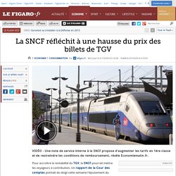 La SNCF réfléchit à une hausse du prix des billets de TGV
