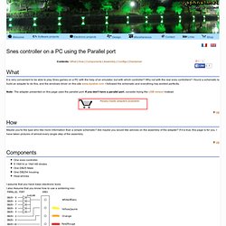 Snes controller on a PC using the Parallel port