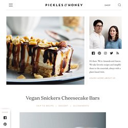 Vegan Snickers Cheesecake Bars (No-Bake Recipe)