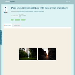 HTML5 snippet : Pure CSS3 image lightbox with fade in/out transitions