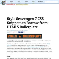 7 CSS Snippets to Borrow from HTML5 Boilerplate