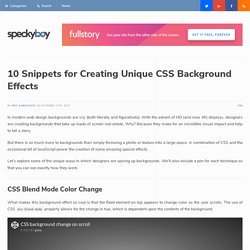 10 Snippets for Creating Unique CSS Background Effects