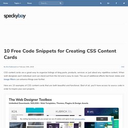 10 Free Code Snippets for Creating CSS Content Cards