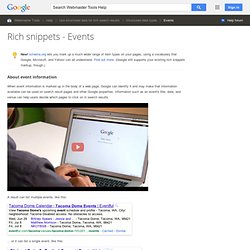 Rich snippets - Events - Webmaster Tools Help