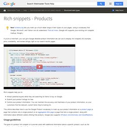 Rich snippets - Products - Webmaster Tools Help