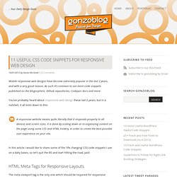 11 Useful CSS Code Snippets for Responsive Web Design