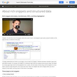 About rich snippets and structured data - Webmaster Tools Help
