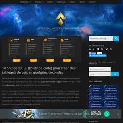 10 Snippets CSS (bouts de code) pour créer des tableaux de prix en quelques secondes