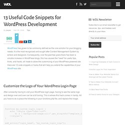 13 Useful Code Snippets for WordPress Development