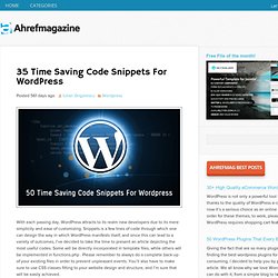 50 Time Saving Code Snippets For Wordpress - Ahref Magazine