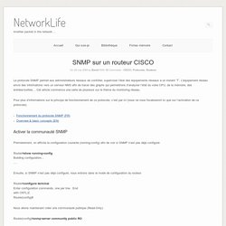 SNMP sur un routeur CISCO