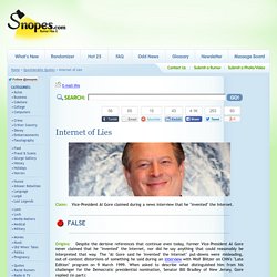 Did Al Gore Claim He Invented the Internet?