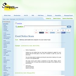 Court Notice Scam