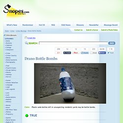 Drano Bottle Bombs