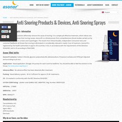 Anti Snoring Spray Devices at Asonor