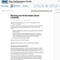 Mac OS X 10.6 Snow Leopard - Booting into 64-bit mode (Snow Leopard)
