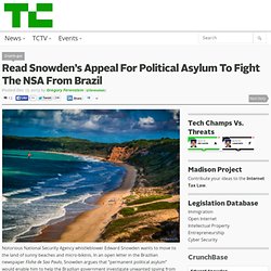 Read Snowden’s Appeal For Political Asylum To Fight The NSA From Brazil