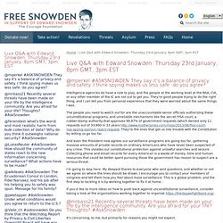 Live Q&A with Edward Snowden: Thursday 23rd January, 8pm GMT, 3pm EST
