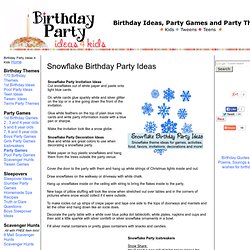 Snowflake Party - Snowflake Birthday Party Ideas