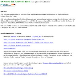 SNP Tools for Microsoft Excel