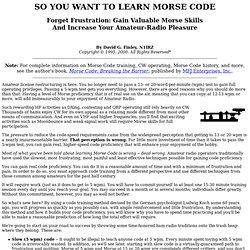 SO YOU WANT TO LEARN MORSE CODE