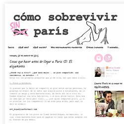 Cómo sobrevivir en París: Cosas que hacer antes de llegar a Paris (I). El alojamiento.