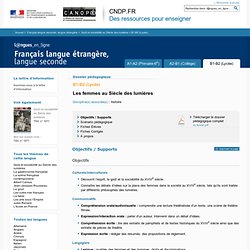 Dossier B1-B2 (Lycée) - Goût et sociabilité au Siècle des lumières - Français langue seconde, langue étrangère - Langues en ligne - CNDP
