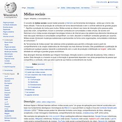 Wikipédia - Conceito de Mídias sociais