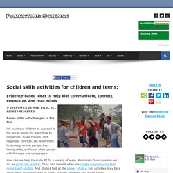 Social skills activities for children and teenagers