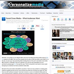 Social Cross Media – What Audiences Want