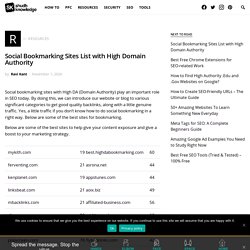 Social Bookmarking Sites List with High Domain Authority