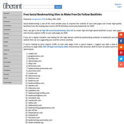 Free Social Bookmarking Sites to Make Free Do Follow Backlinks