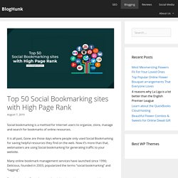Top 50 Social Bookmarking sites with High Page Rank - BlogHunk