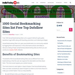1000 Social Bookmarking Sites List Top Dofollow- High PR 2020