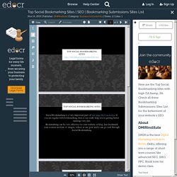 Bookmarking Submissions Sites List