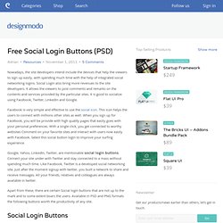 Free Social Login Buttons (PSD)