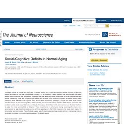 Social-Cognitive Deficits in Normal Aging