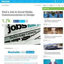 Find a Job in Social Media, Communications or Design
