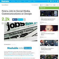 Find a Job in Social Media, Communications or Design