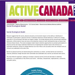 Social-Ecological Model - Active Canada 20/20