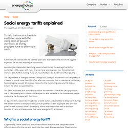 Social energy tariffs for vulnerable customers.