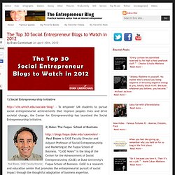 The Top 30 Social Entrepreneur Blogs to Watch in 2012