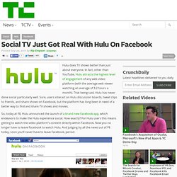 Social TV Just Got Real With Hulu On Facebook