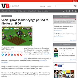 Social game leader Zynga poised to file for an IPO?