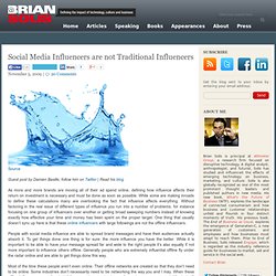 Social Media Influencers are not Traditional Influencers